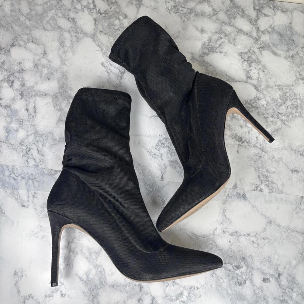 Jewel Badgley Mischka Ronnie Black Pointed Toe Stiletto Booties 8.5